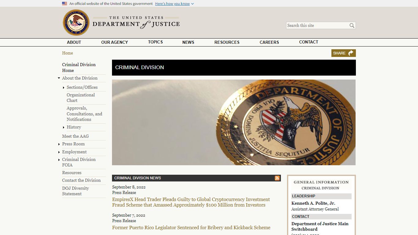 Criminal Division | Department of Justice